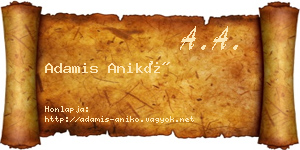 Adamis Anikó névjegykártya